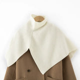 100% Cashmere Ribbed Knit Cape Scarf Soft Warm Shoulder Wrap for Women