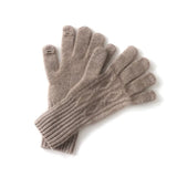 100% Cashmere Soft Ribbed Winter Socks with Folded Cuff
