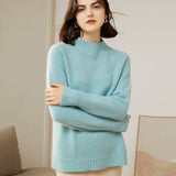 Women’s 100% Cashmere Mock Neck Soft Long Sleeve Pullover Sweater