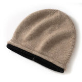 Unisex 100% Cashmere Knit Beanie Hat Slouchy Winter Skull Cap