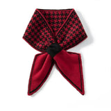 100% Cashmere Houndstooth Knit Scarf for Women Soft Winter Neck Wrap