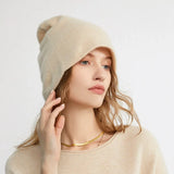 100% Cashmere Soft Lightweight Knit Winter Cap Oversized Slouchy Beanie Hat