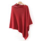 100% Cashmere Poncho Shawl Soft Knitted Cape Wrap Sweater for Women