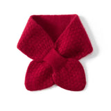 100% Cashmere Bow Scarf Soft Knit Neck Warmer with Knot Design