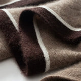 100% Cashmere Triangle Shawl Scarf with Contrast Border Soft Wrap