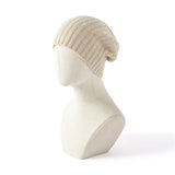 100% Cashmere Ribbed Beanie Soft Knit Winter Hat with Slouchy Stretch Fit