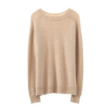 Women’s 100% Cashmere Saddle Shoulder Crew Neck Sweater
