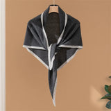 Women's Cashmere Triangle Shawl Contrast Trim Knit Wrap Scarf