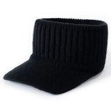 Women's Cashmere Knit Baseball Cap Warm Ear Protection Winter Hat
