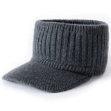 Women's Cashmere Knit Baseball Cap Warm Ear Protection Winter Hat