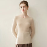 100% Pure Cashmere Crew Neck Slim Fit Knit Pullover Sweater