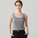 Women's 100% Cashmere Tank Top Scoop Neck Sleeveless Knit Camisole