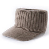 Women's Cashmere Knit Baseball Cap Warm Ear Protection Winter Hat