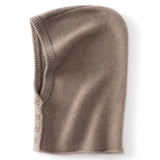 100% Cashmere Hooded Neck Warmer Balaclava with Buttons