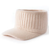 Women's Cashmere Knit Baseball Cap Warm Ear Protection Winter Hat