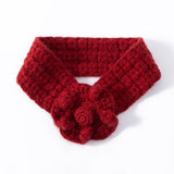 Handmade 100% Cashmere Crochet Flower Headband Thick Knit Ear Warmer
