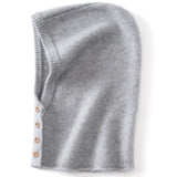 100% Cashmere Hooded Neck Warmer Balaclava with Buttons